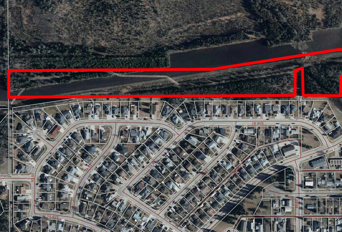 Map of FireSmart site north of 18th Avenue in Edson
