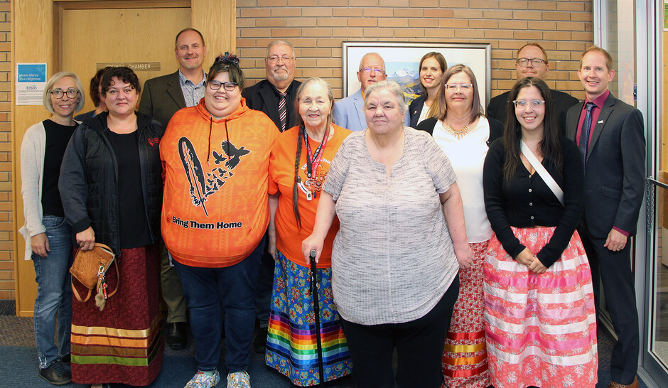 Members of Edson Town Council and members of the Edson Friendship Centre